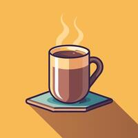 Happy Coffee Cup Character with a Playful Look vector