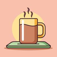 Smiling Coffee Cup Doodle for Fun Designs vector