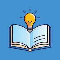 Open Book and Idea Lightbulb Illustration vector