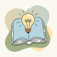 Creative Thinking and Learning Open Book vector