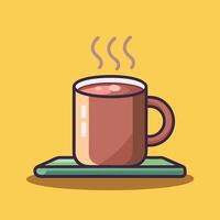 Tea Cup with a Heartwarming Expression vector