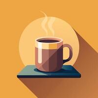 Flat Style Coffee Mug with a Warm Drink vector