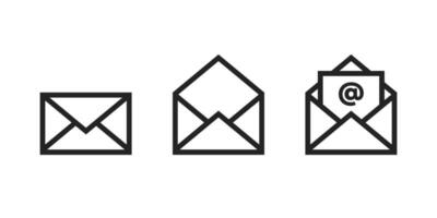 Envelope icon in trendy line design. Email icon set. Set of mail box, email line icons set vector