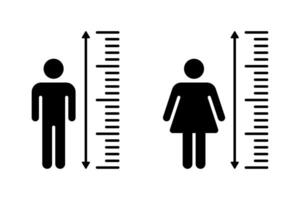 Human height icon set. Height measurement icon set. Scale tall human. vector