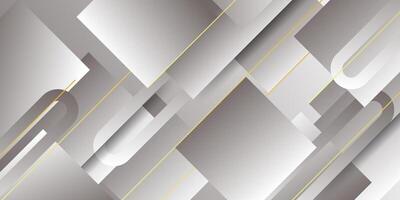 Abstract grey futuristic design, energy technology concept background. Overlapping squares with gold overlay line pattern. Eps10 vector
