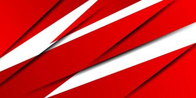 Abstract bright 3D background. Overlapping red shapes and lines pattern. Trendy concept on white background. Eps10 vector