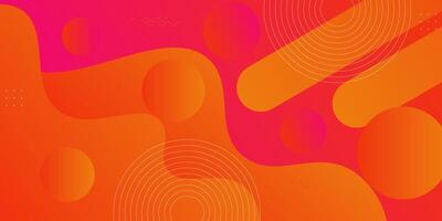 Orange gradient wave background with geometric curved shape elements. Colorful orange wave design. Simple elegant concept on pink background. eps10 vector