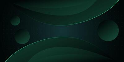 Abstract futuristic dark green wave background with light and shadow. Eps10 vector