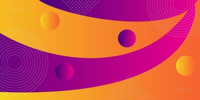 Abstract 3D wave art background design with purple and orange combination for design. vector