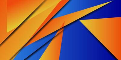 Abstract overlapping square background with blue and orange color design. Simple overlapping shape pattern. Eps10 vector