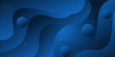 Dark blue wave geometric background. Blue elements with fluid gradient. Dynamic shape composition. vector
