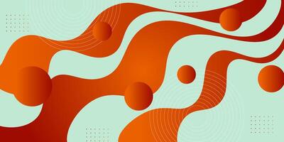 Orange and green gradient geometric business banner design. Creative banner design with wave and circle shape as template. Simple design on horizontal banner. Eps10 vector
