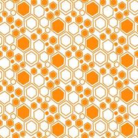 The cellular pattern is orange. Bright honeycomb pattern outline and spot. Cellular wallpaper . Honey background . Seamless illustration for textiles and printing. The flat illustration is diverse vector