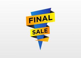 Simple and clean final sale label design vector