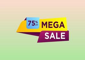 Simple and clean mega sale label design vector