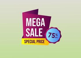 Label design related to mega sale vector