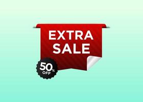 Extra sale label design, modern style vector