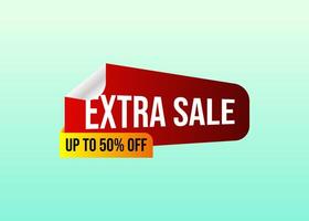 Simple and clean extra sale label design vector