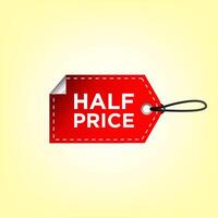 Half price label design, modern style vector