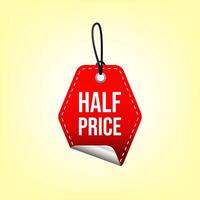 Simple and clean half price label design vector