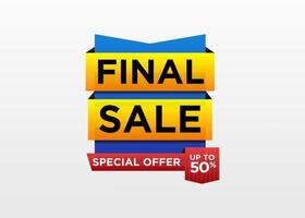 Final sale label design, modern style vector