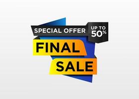 Stylist final sale label, design template vector