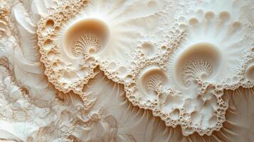 A close up of a white and brown pattern photo