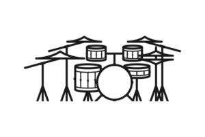 drum musical instrument icon line design vector