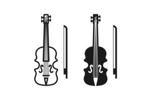 violin icon line and flat design vector