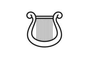 mini harp musical instrument icon line vector