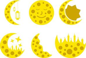 crescent moon of Ramadan icon vector