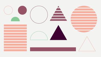 Set of recolorable geometric shapes vector