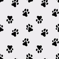 Dog Paw Seamless pattern. Dog footprint endless pattern. Black and white pattern with dog tracks vector