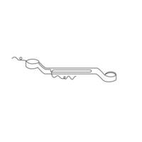 one line art Ring Spanner illustration. line art, one continuous line, simple, hand drawn and sketch style. for icons, symbols, signs or logos vector
