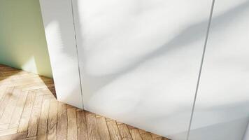 the empty interior room space shadow wall background mock up architecture sunlight. photo
