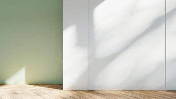 3d empty interior room space shadow wall background mock up architecture sunlight. photo