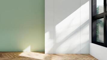 empty interior room space shadow wall background mock up architecture sunlight. photo