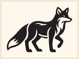 Elegant Fox Silhouette in a Woodland Setting vector