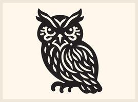 Wise Owl Silhouette Symbolizing Knowledge and Mystery vector