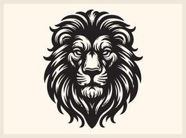 Lion Face Silhouette Symbolizing Strength and Power vector