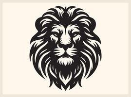 Lion Head Silhouette with Strong and Elegant Features vector