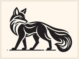 Stealthy Fox Silhouette in the Shadows of the Forest vector
