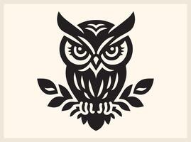 Majestic Owl Silhouette with Wide Open Wings vector
