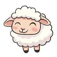 cute cartoon sheep with fluffy white coat and cheerful expression, perfect for children illustrations and playful designs. This adorable character brings joy and warmth vector