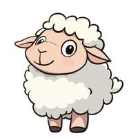 Kawaii cartoon sheep with fluffy wool and cheerful expression, perfect for children illustrations or farm themed designs vector