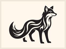 Majestic Fox Silhouette Walking Through the Forest vector