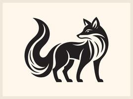 Fox Silhouette with Detailed Features and Tail vector