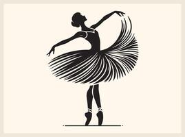 Ballet Dancer Silhouette Leaping with Elegance vector