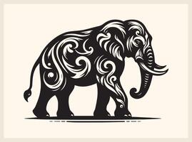 Minimalist Elephant Silhouette with Simple Lines vector