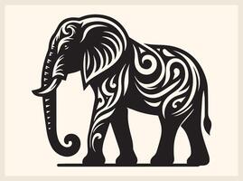 Bold Elephant Silhouette with Majestic Presence vector